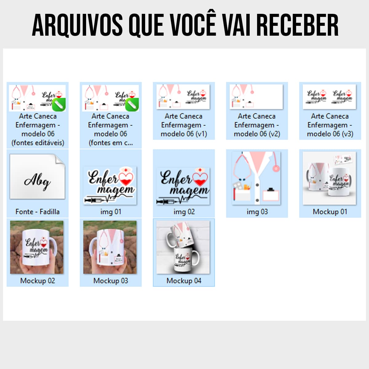 Arquivos da arte digital para caneca enfermagem para enfermeira com desenho de batimento cardíaco, elementos médicos e espaço no desenho do bolso do jaleco para personalização com nome